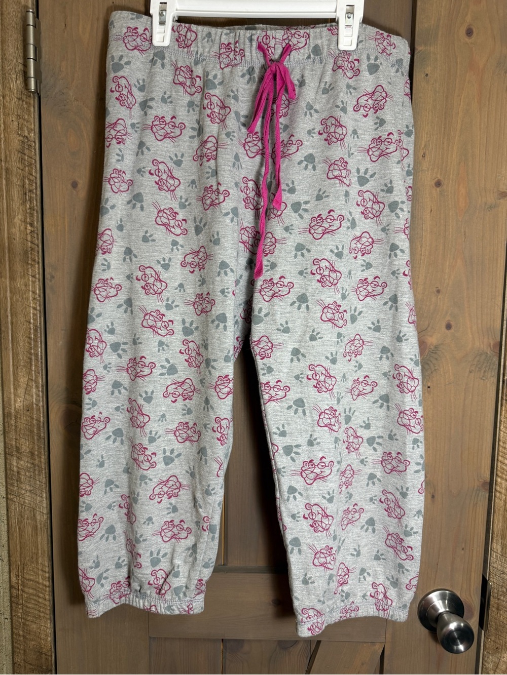 Girls' Gray Pajama Pants with Pink Floral Print